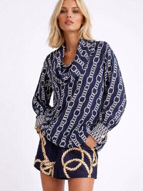 Zara Chain Link Satin Top